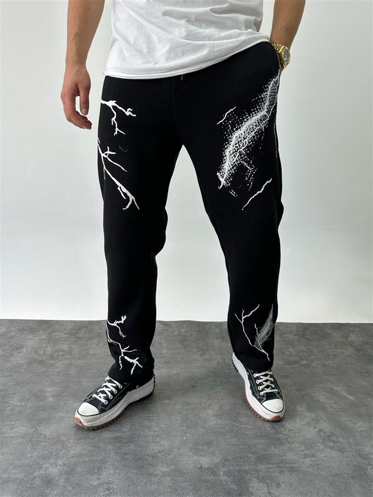 Siyah baggy eşofman altı