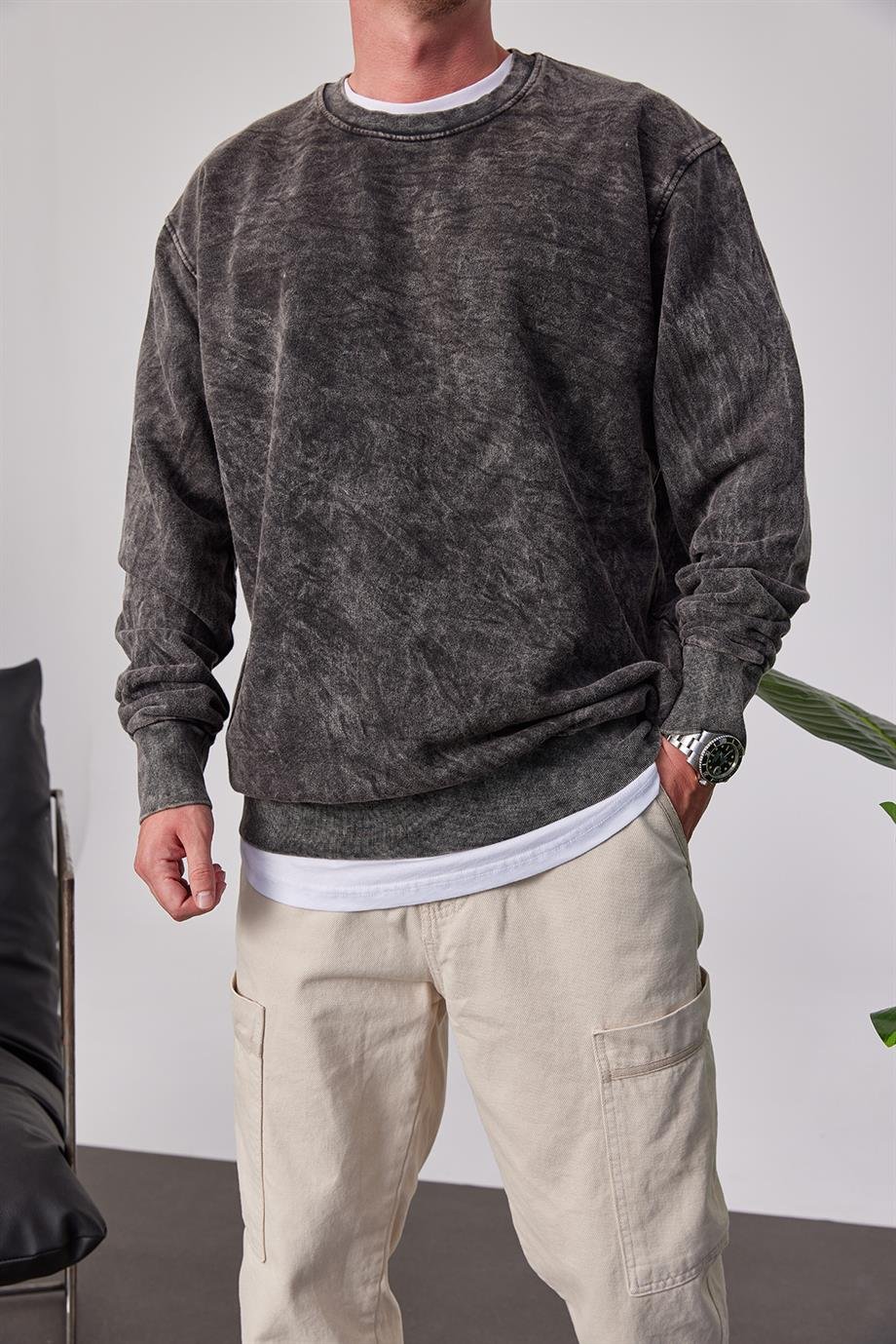 Yıkamalı sweatshirt